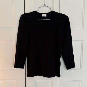 Wilfred Classic Black Puff Sleeve Top 3/4 length sleeve sz small
